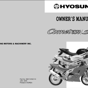 Hyosung Comet 650 S R 2005 Owner’s Manual