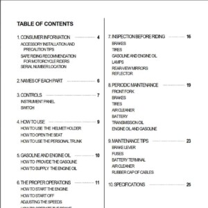 Hyosung Scooter 1999 Owner’s Manual