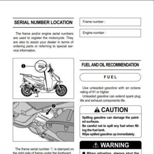Hyosung Scooter 2005 Owner’s Manual