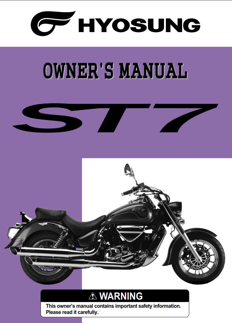 Hyosung ST7 2010 Owner’s Manual