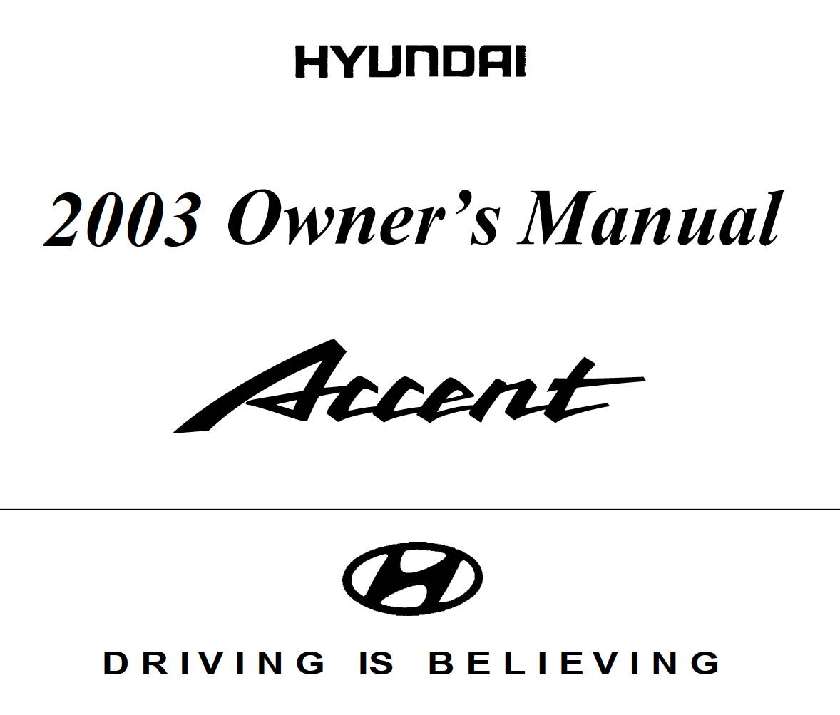 Hyundai Accent 2003 Owner's Manual