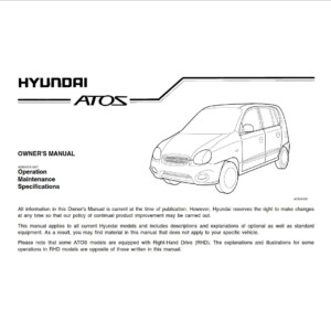 Hyundai Atos 2003 Owner's Manual