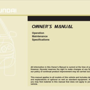 Hyundai Azera 2011 Owner's handbook