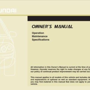 Hyundai Azera 2015 Owner's handbook