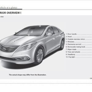 Hyundai Azera 2016 Owner's handbook