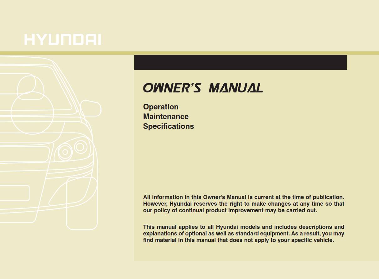 Hyundai Elantra 2011 Owner's Manual