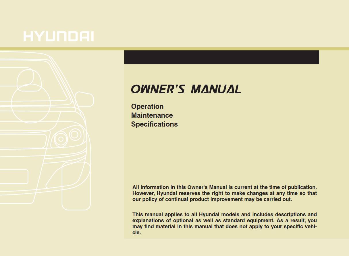 Hyundai Genesis 2011 Owner's Manual