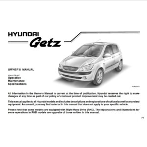 Hyundai Getz 2010 Owner's Manual