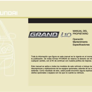 Hyundai Grand i10 2016 Owner's Manual