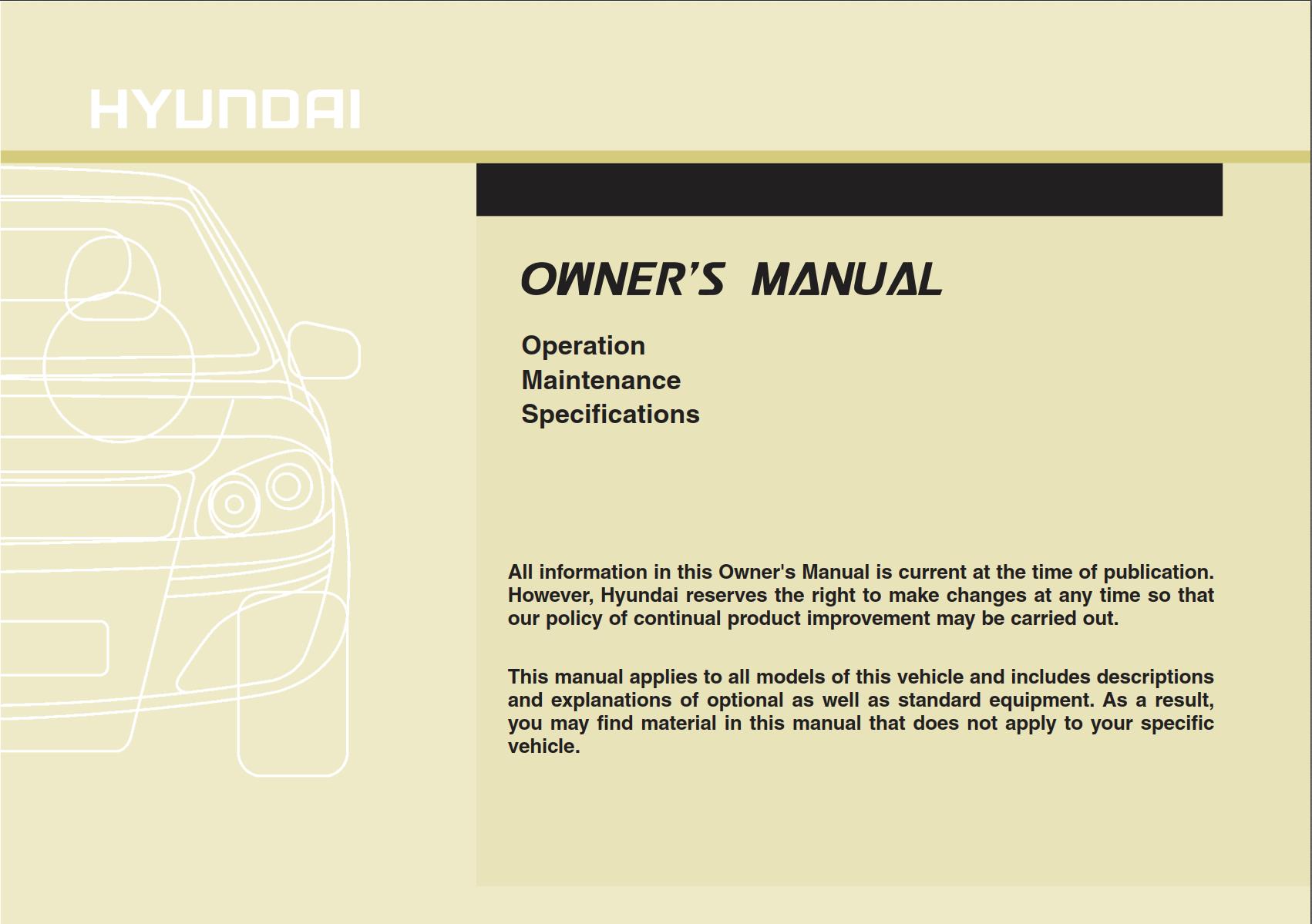Hyundai Grand Starex 2014 Owner's Manual