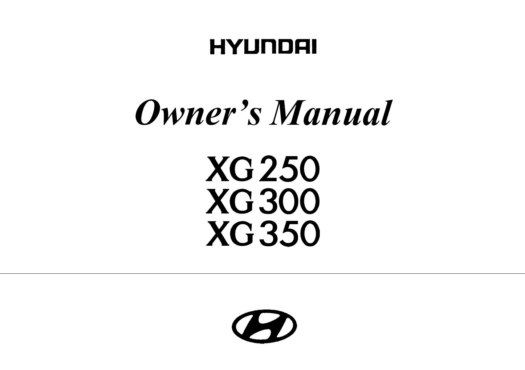 Hyundai Grandeur 2003 Owner’s Manual