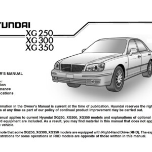 Hyundai Grandeur 2004 Owner's Manual