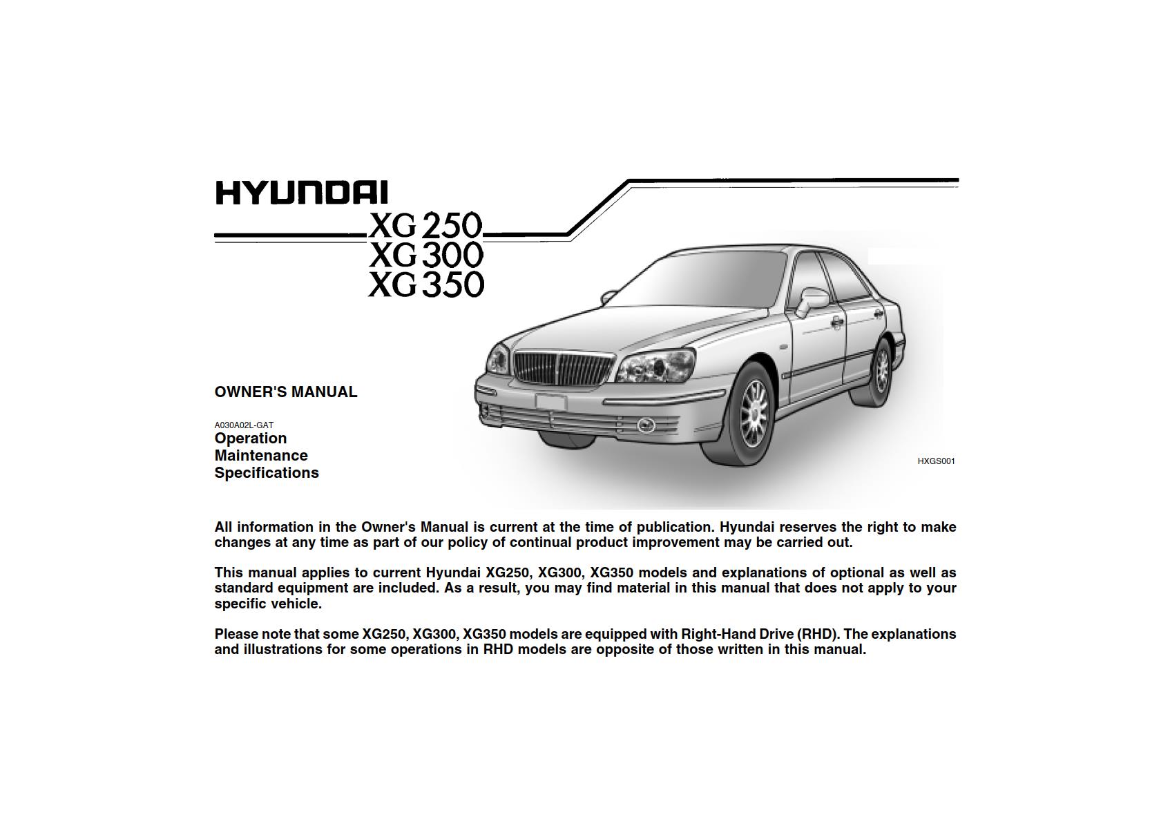 PDF ONLINE - Hyundai Grandeur 2004 Owner’s Manual - DIY & Guides