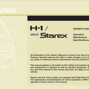 Hyundai H-1 2015 Owner's Manual