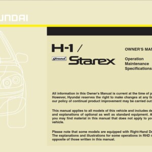 Hyundai H-1 2016 Owner's Manual