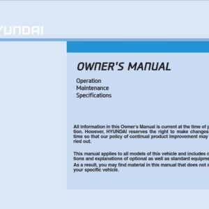 Hyundai H350 2015 Owner's Manual