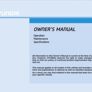Hyundai H350 2016 Owner's Manual