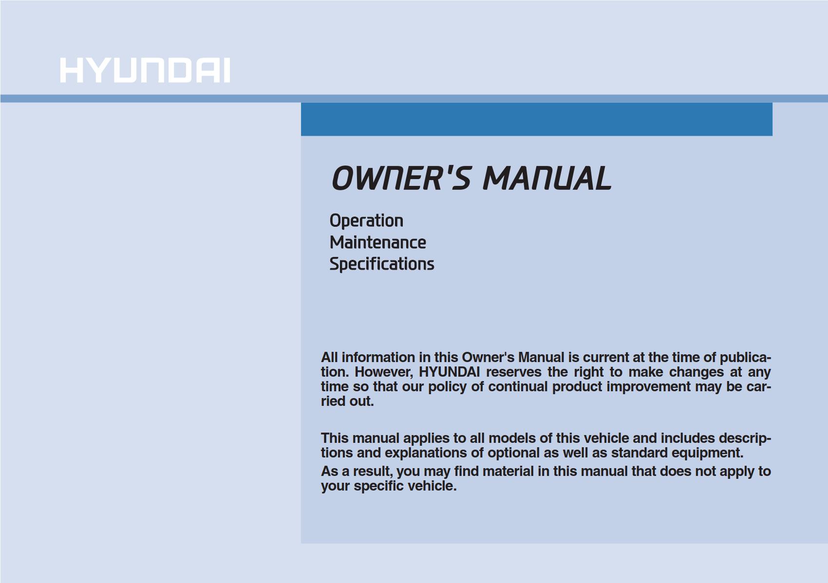 Hyundai i20 2016 Owner's Manual