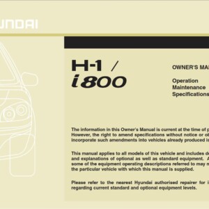 Hyundai i800 2016 Owner's Manual