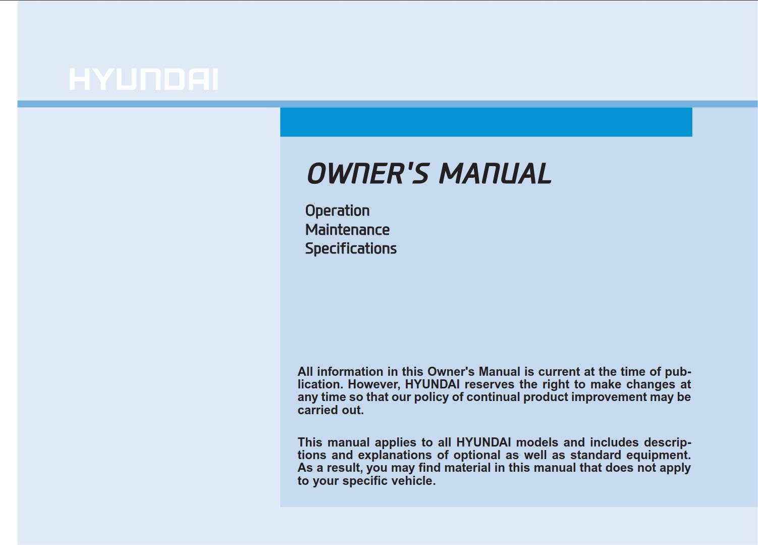 Hyundai Ioniq Plug-in Hybrid 2018 Owner's Manual