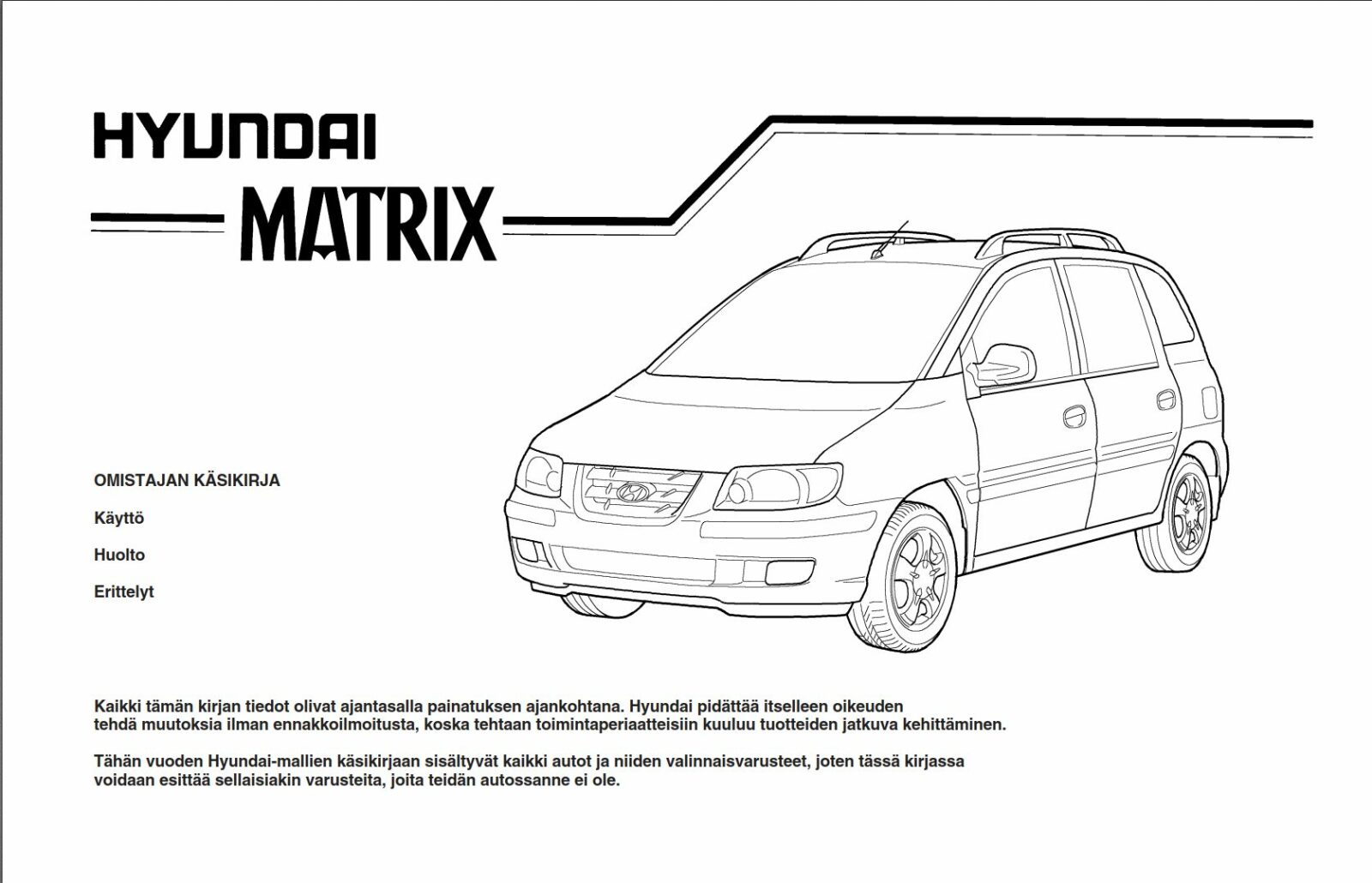 Hyundai Matrix 2002 Owner's Manual PDF Download