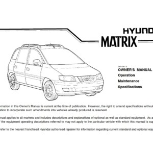 Hyundai Matrix 2005 Owner's Manual
