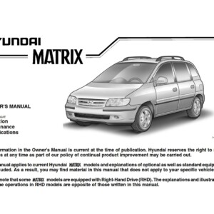 Hyundai Matrix 2007 Owner's Manual