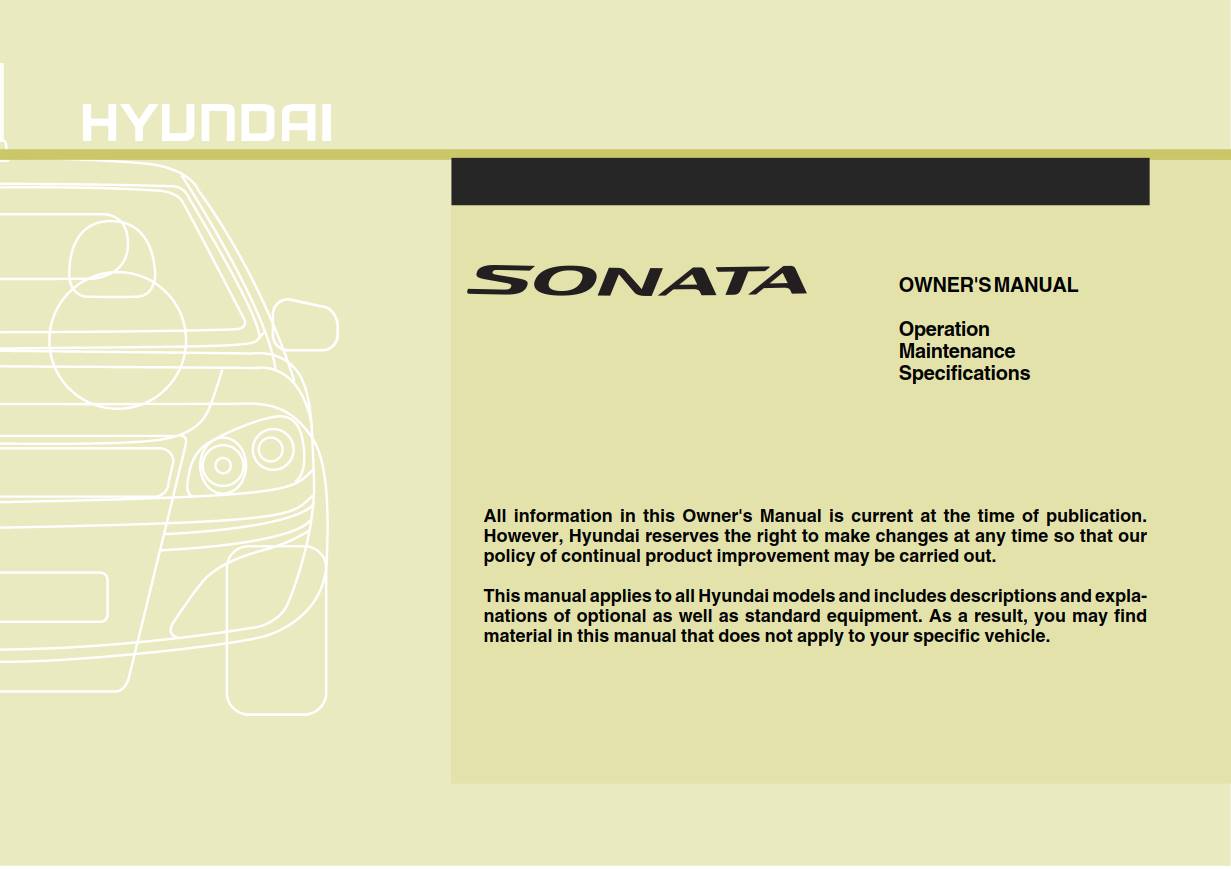 Hyundai Sonata 2010 Owner's Manual