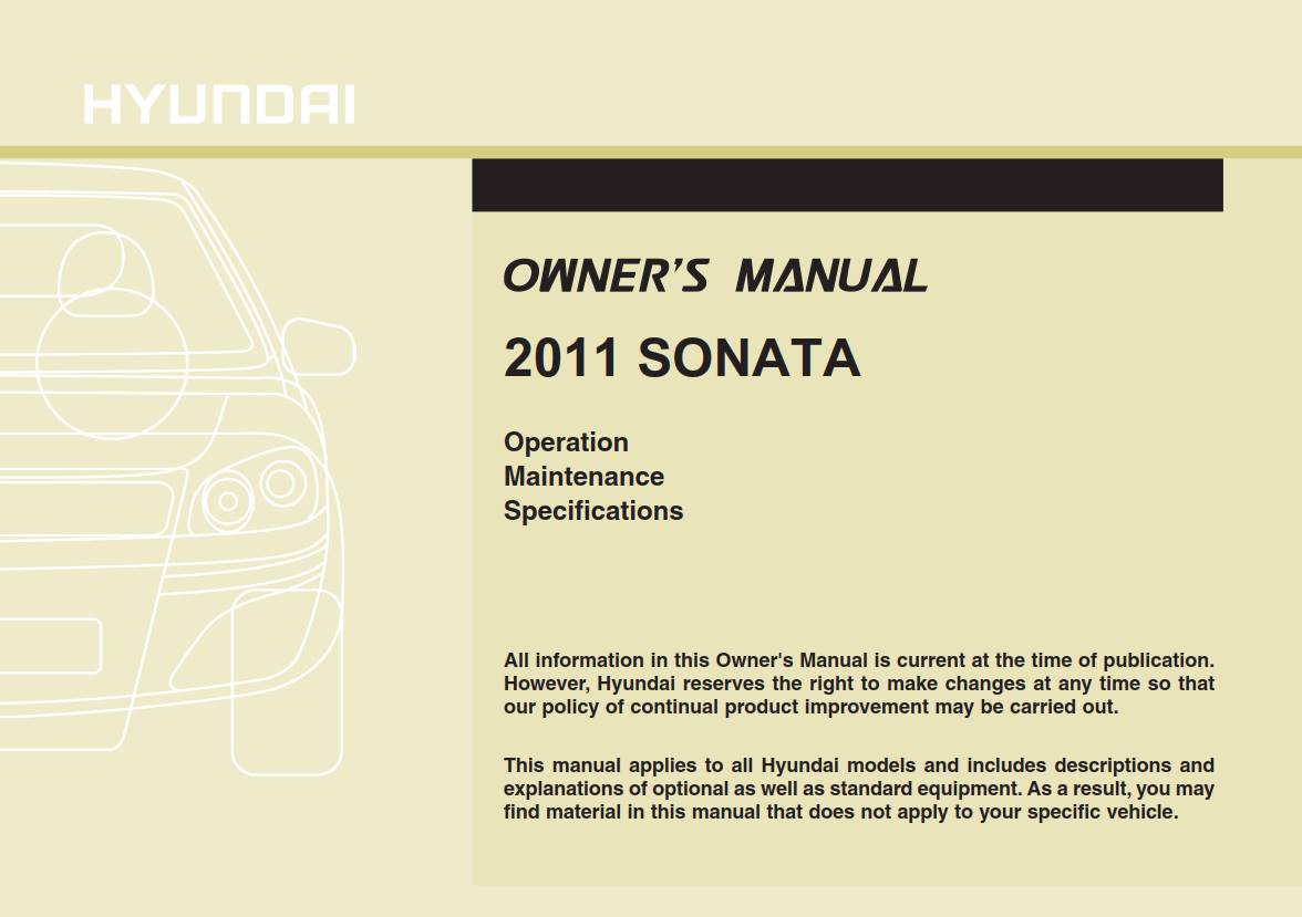 Hyundai Sonata 2011 Owner's Manual