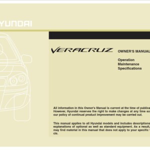Hyundai Veracruz 2010 Owner's Manual