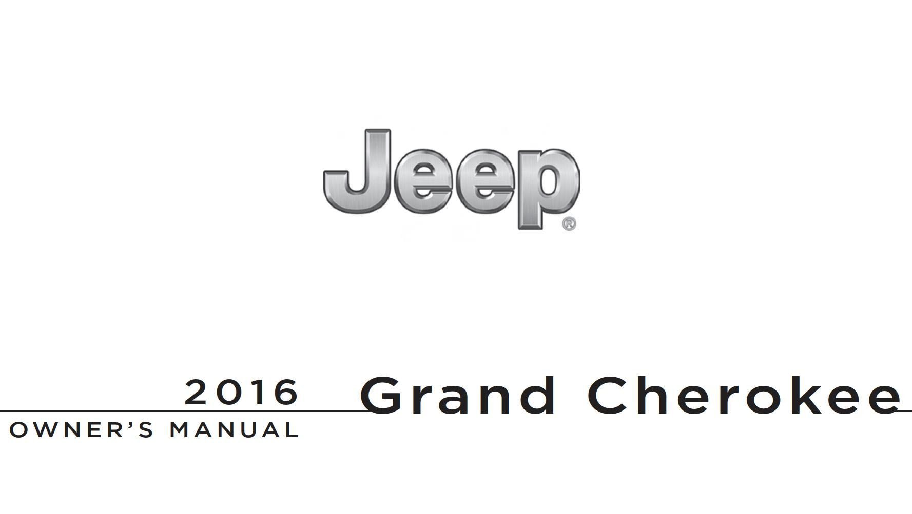 Jeep Grand Cherokee 2016 Owner's Manual