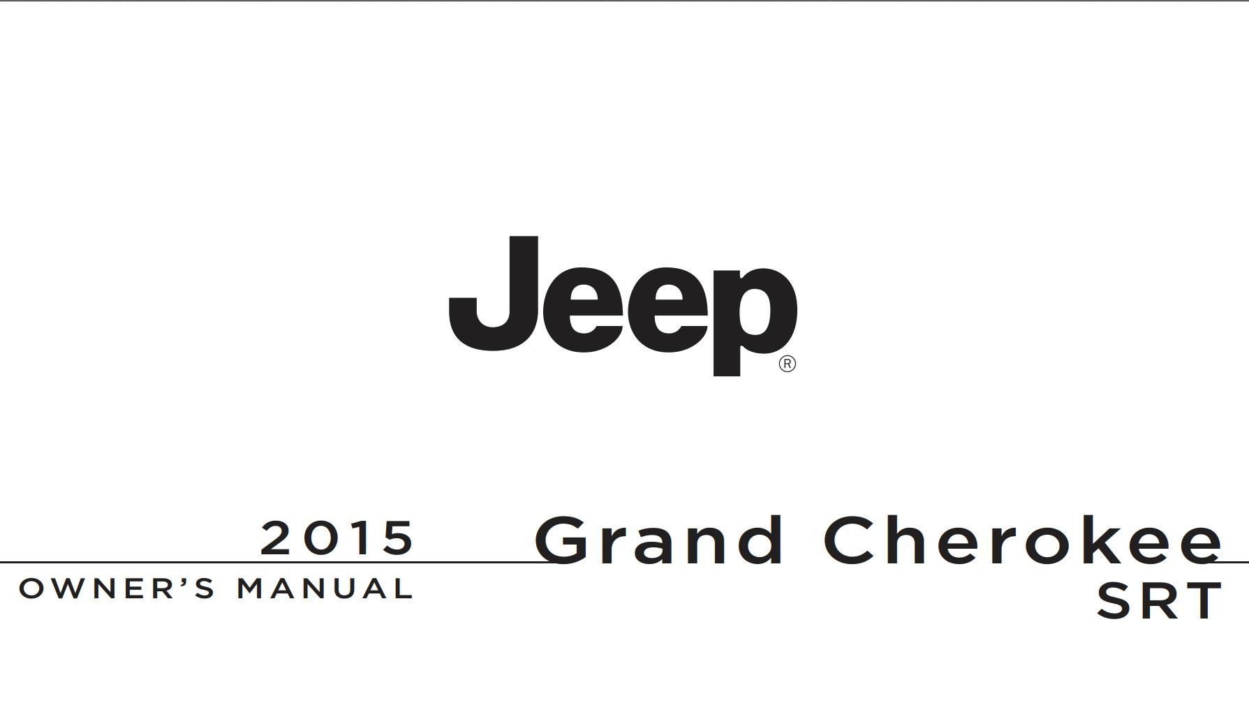 Jeep Grand Cherokee SRT 2015 Owner's Manual