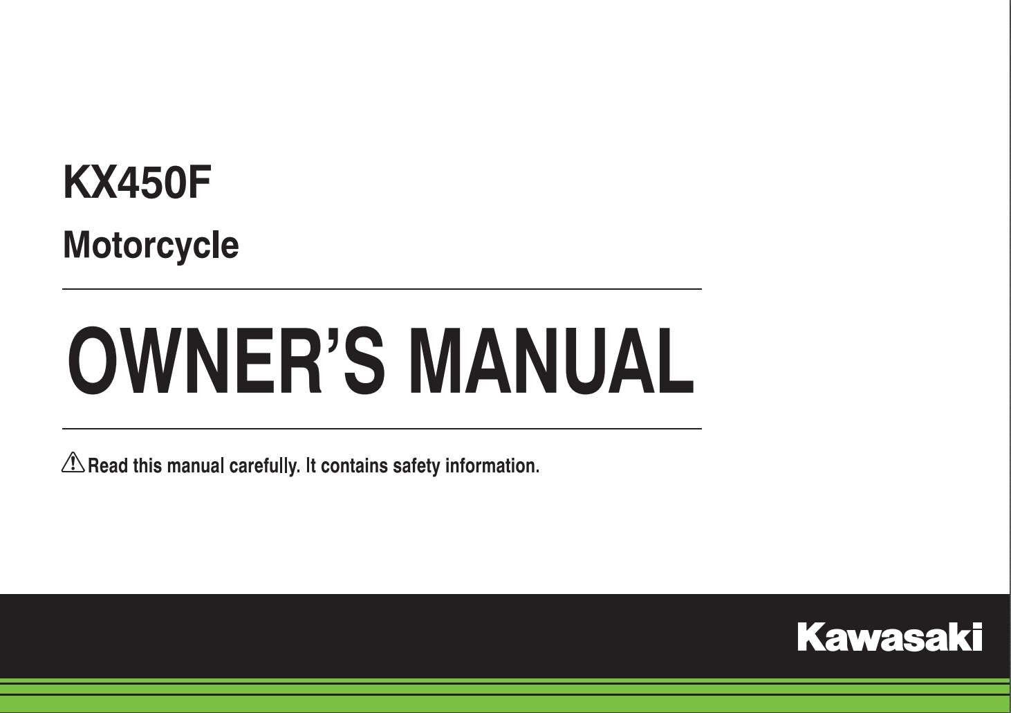 obligatorisk æstetisk vinter Kawasaki KX450F 2014 Owner's Manual – PDF Download