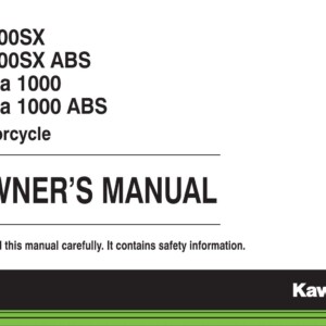 Kawasaki Ninja 1000 ABS Z1000SX ABS 2015 Owner's Manual