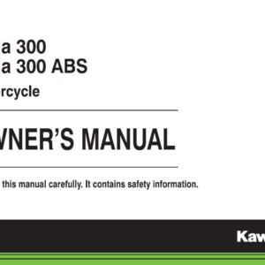 Kawasaki Ninja 300 ABS 2015 Owner's Manual