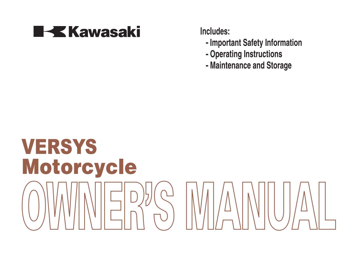 Kawasaki Versys Owner's Manual