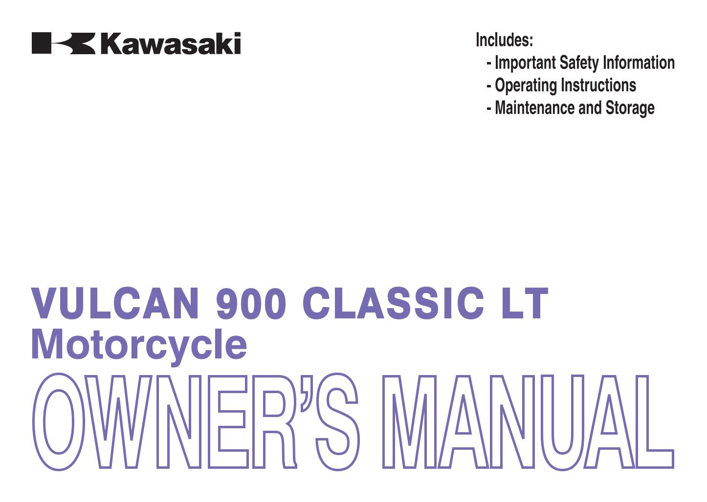 Kawasaki Vulcan 900 Classic LT 2013 Owner's Manual