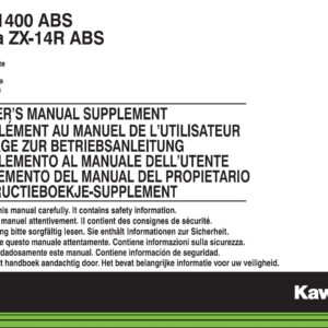 Kawasaki ZZR1400 ABS 2015 Owner's Manual