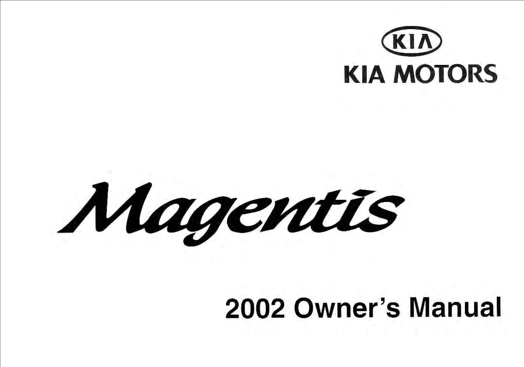 KIA Magentis 2002 Owner's Manual