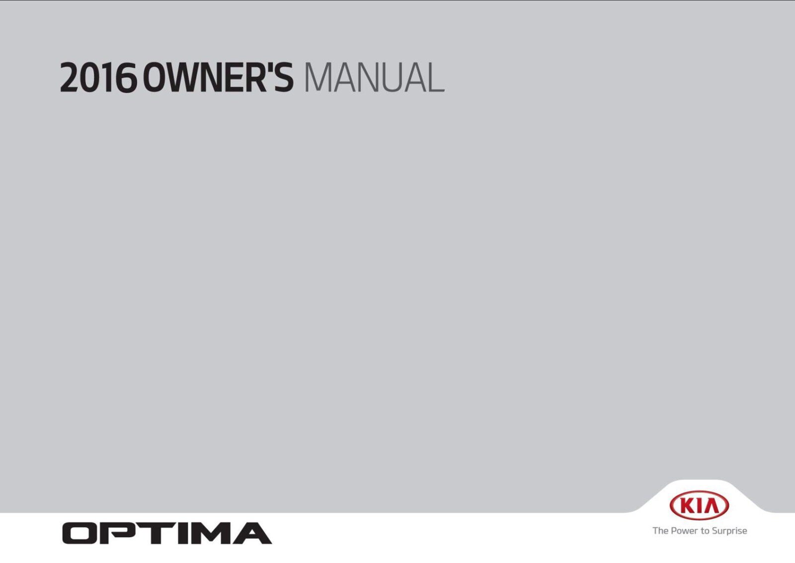 KIA Optima 2016 Owner's Manual – PDF Download