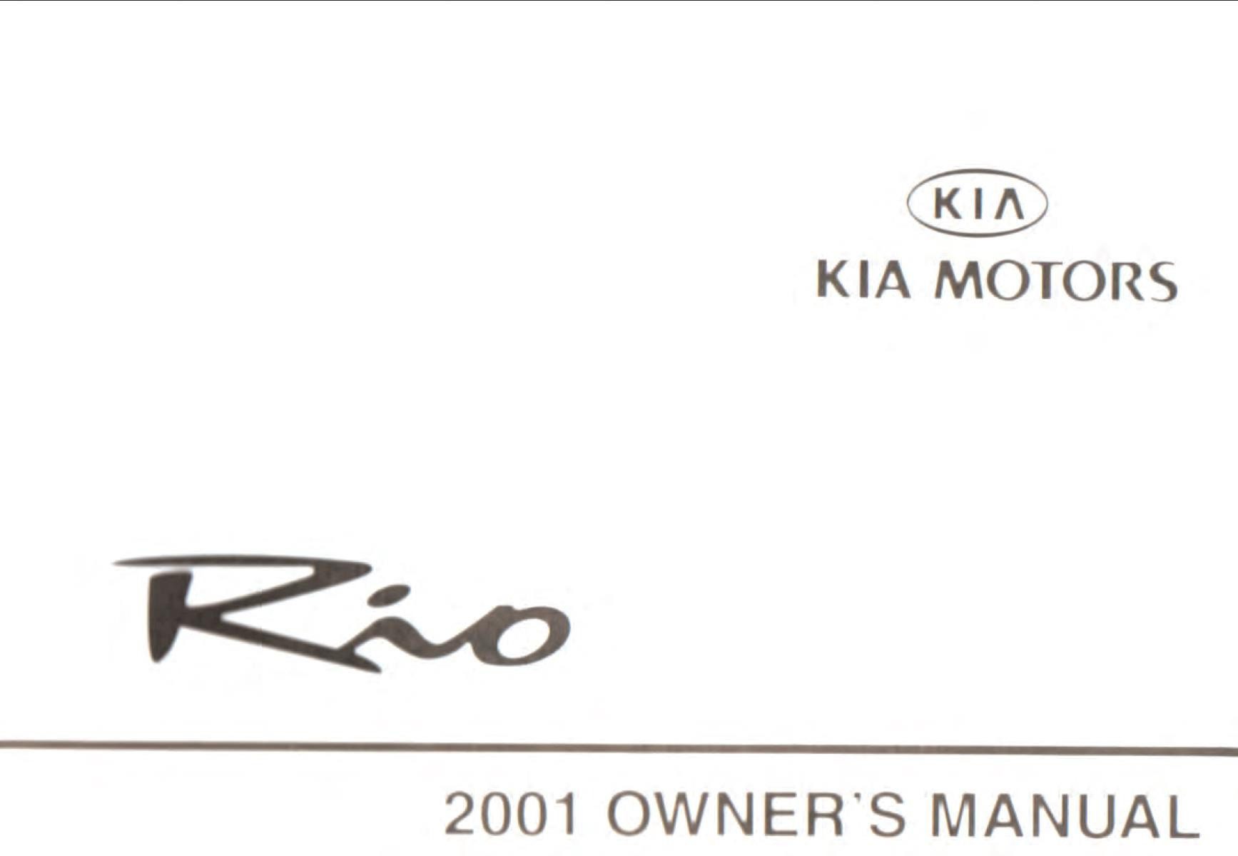 KIA Rio, Rio Hatchback 2001 Owner's Manual