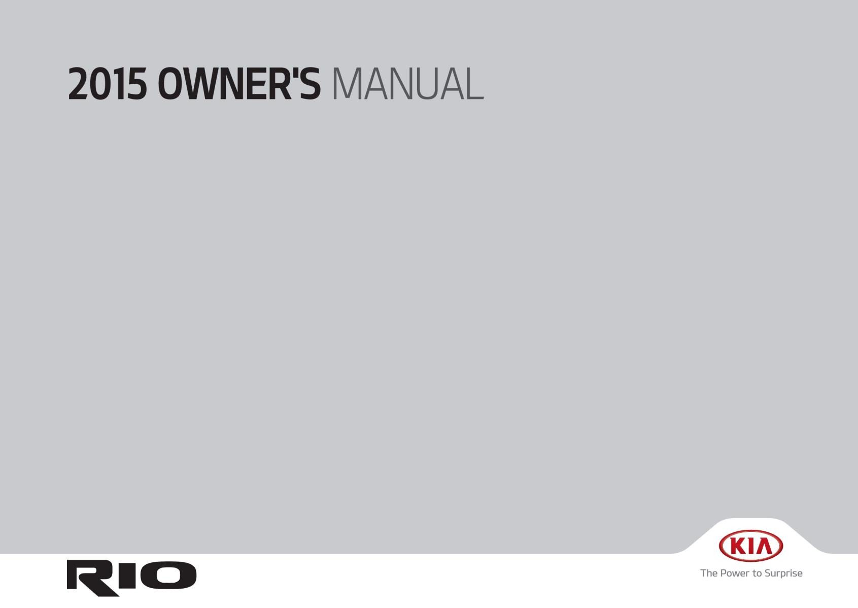 KIA Rio, Rio Hatchback 2015 Owner's Manual