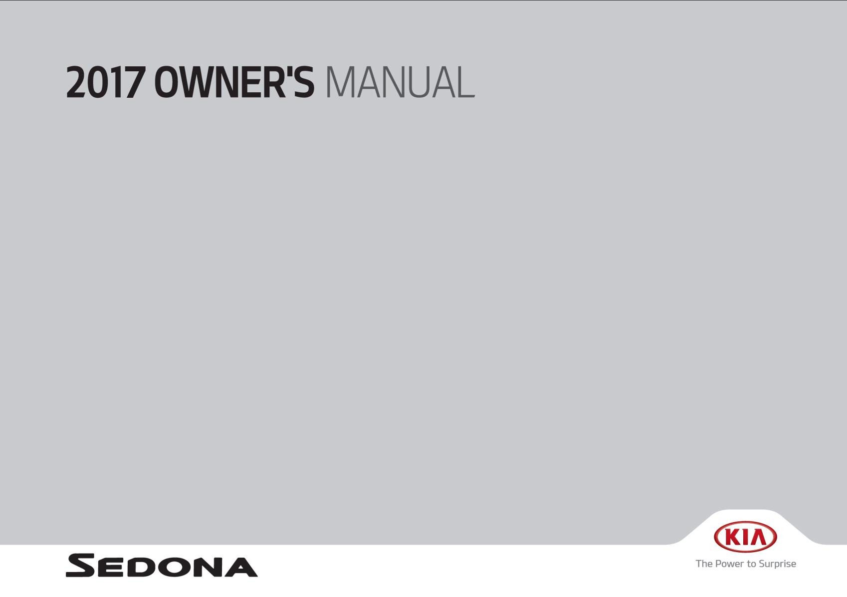 KIA Sedona 2017 Owner's Manual
