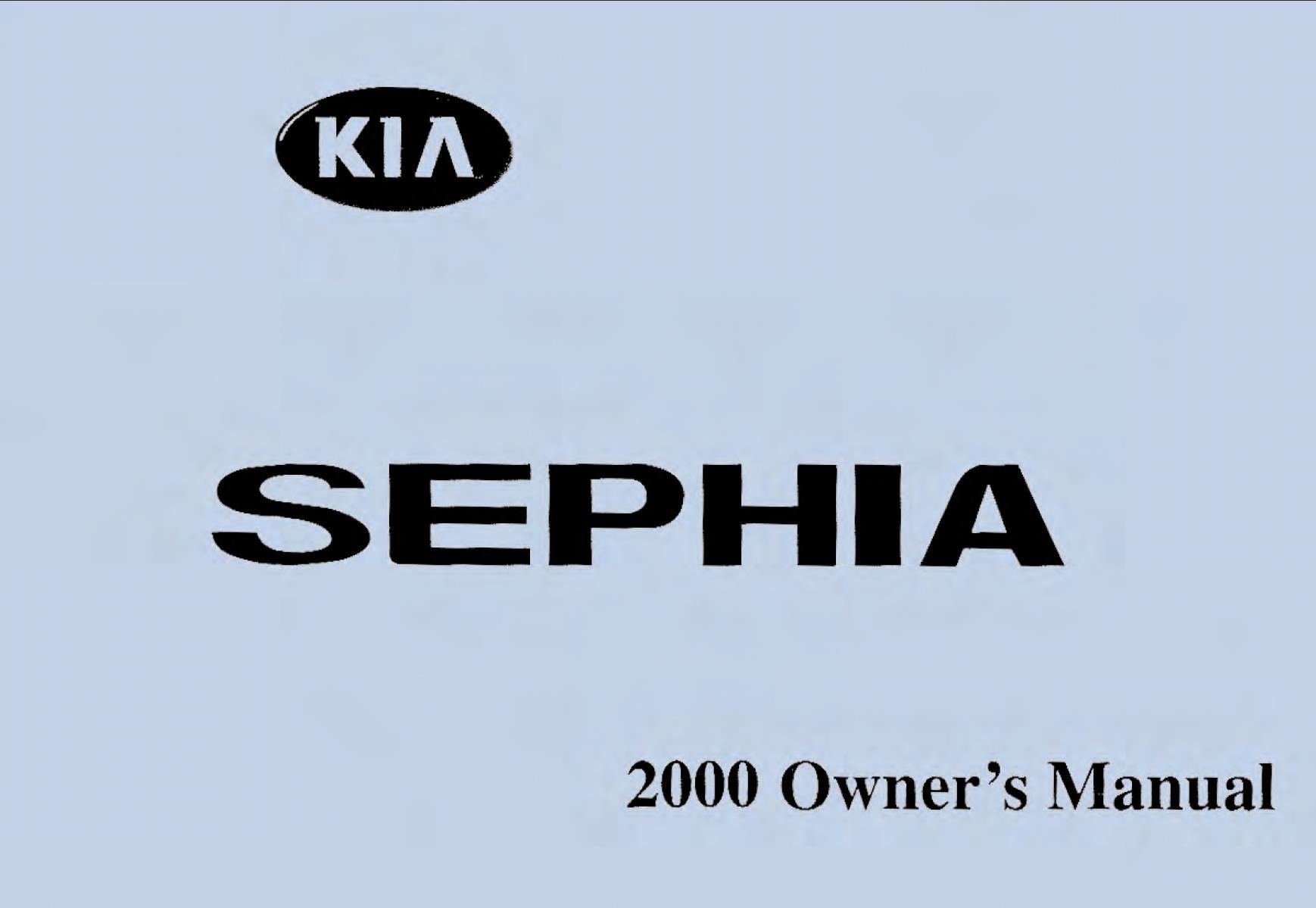 KIA Sephia 2000 Owner's Manual