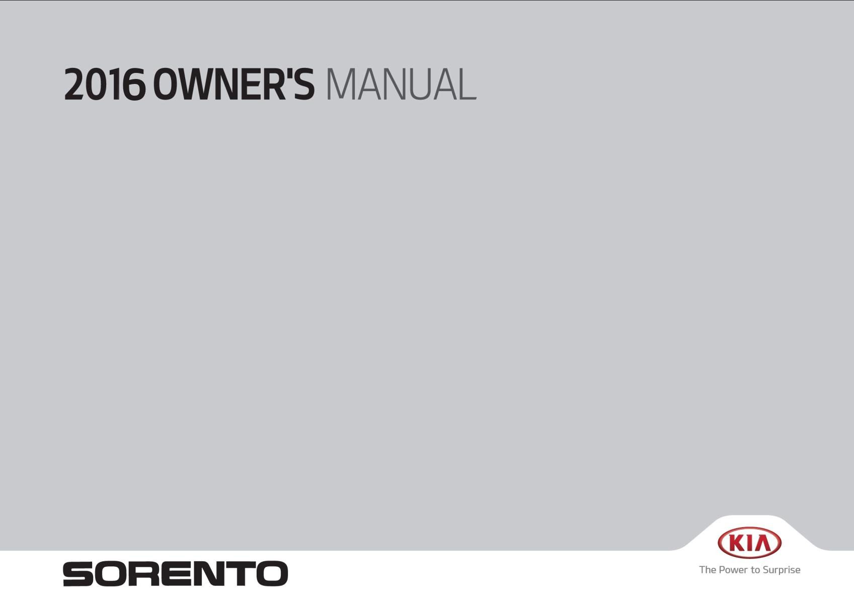 KIA Sorento 2016 Owner's Manual