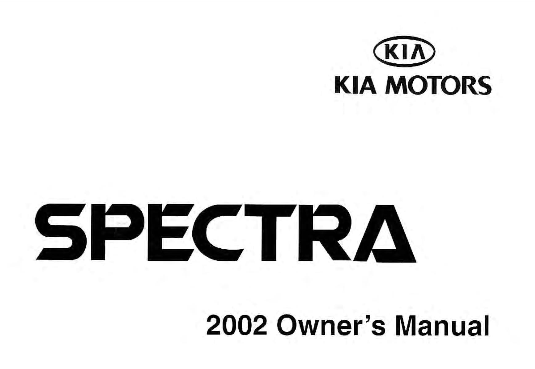 KIA Spectra5 2002 Owner's Manual