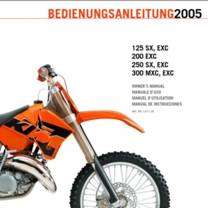 KTM 125 SX EXC, 200 EXC, 250 SX EXC, 300 MXC, EXC 2005 Owner’s Manual