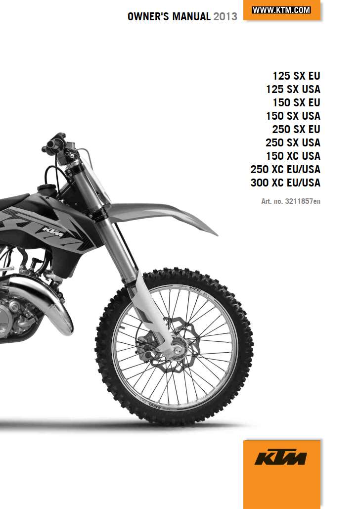KTM 125 Universal 2013 Owner’s Manual
