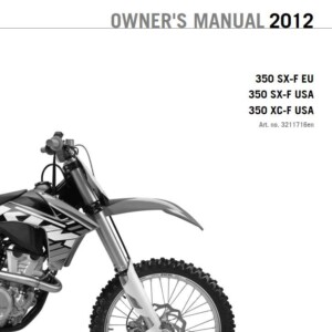 KTM 350 SF-X 2012 Owner’s Manual