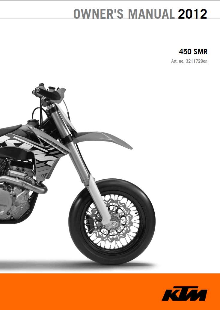 KTM 450 SMR 2012 Owner’s Manual